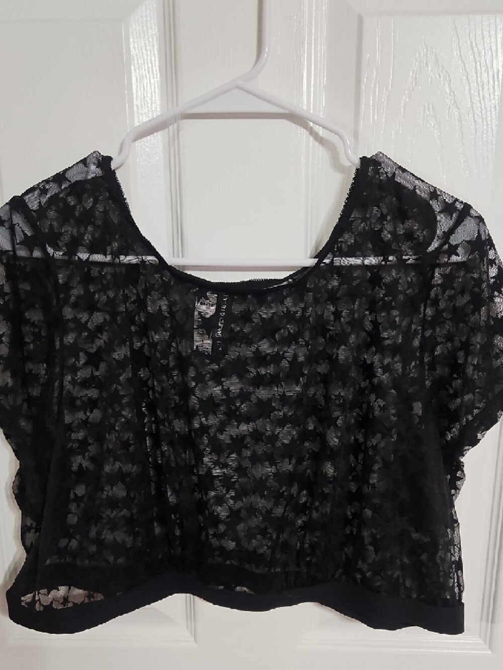 Torrid Black Sheer Lace Crop Top